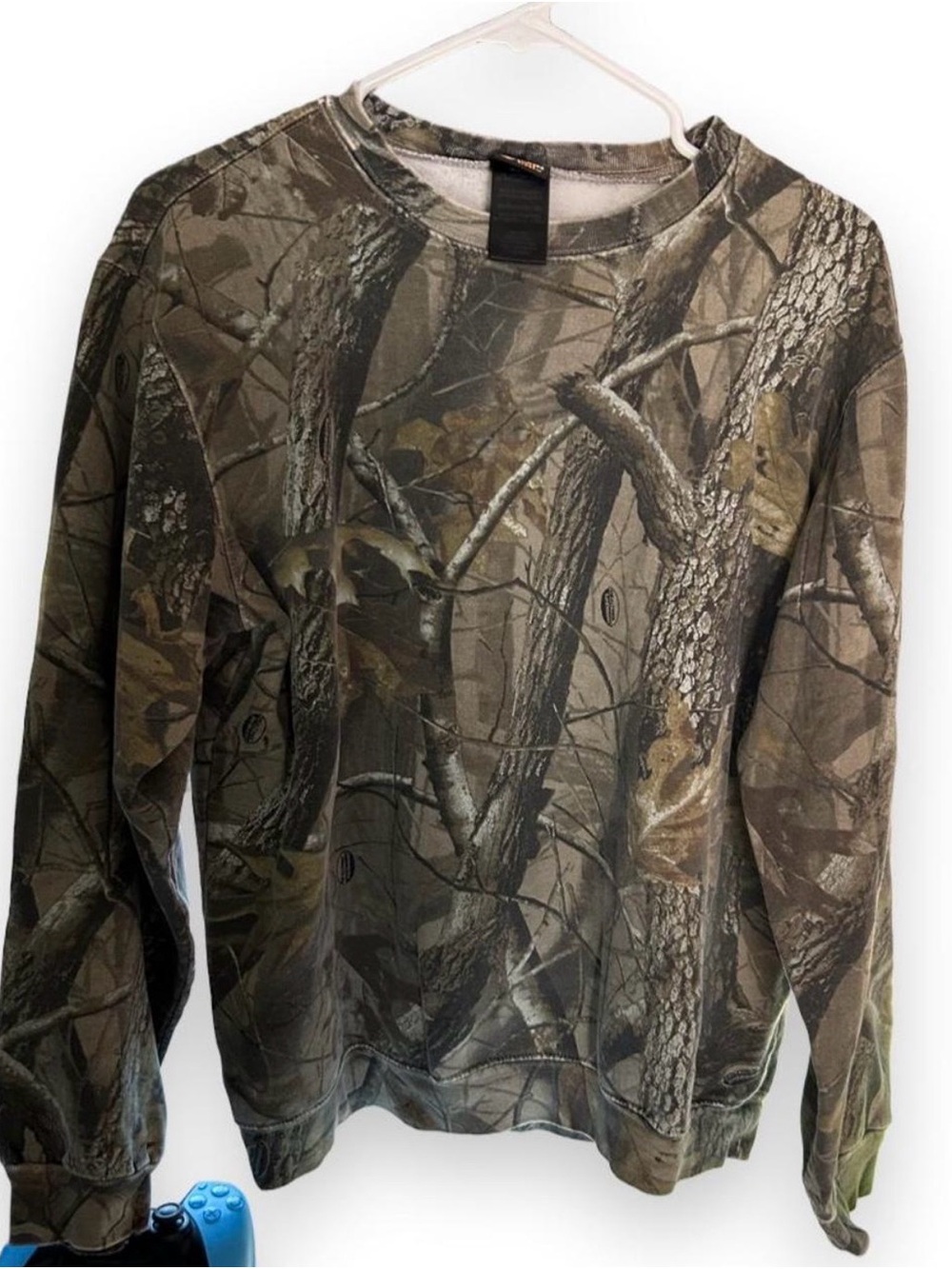 Men's Camouflage Crewneck Sweater - Brown/Green Camo